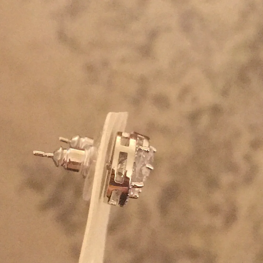 Cubic Zirconia Crystal Halo Silver Stud Earrings